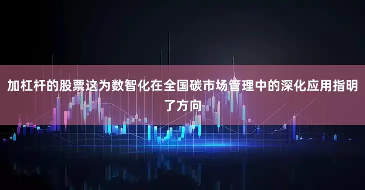加杠杆的股票这为数智化在全国碳市场管理中的深化应用指明了方向